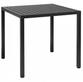Antracitově šedý plastový zahradní stůl Cube 80 x 80 cm