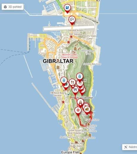 Mapa Gibraltaru