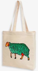 Originální látkPánské tričko s maškarní ovcí awassiova taška s autorským potiskem. Covid bláznivá naočkovaná ovce awassi.