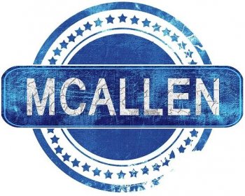 mcallen grunge blue stamp. Isolated on white.