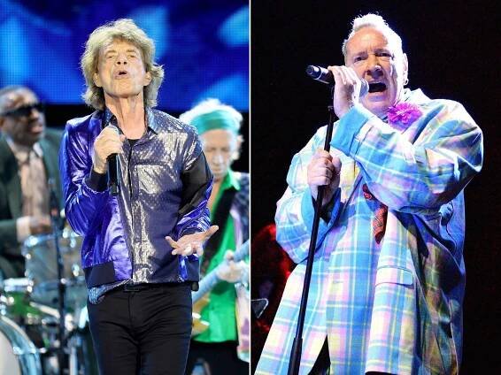Mick Jagger of The Rolling Stones and John Lydon of Public Image Limited