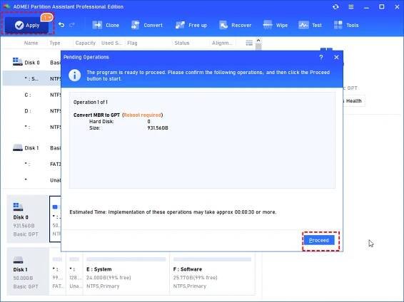 GDisk: Convert MBR to GPT without data loss in Windows