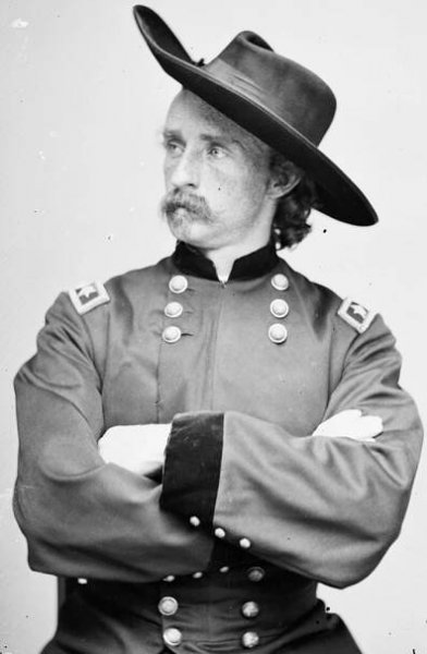 Lt. Col. George Armstrong Custer, 1865, in uniform of brevet major general.