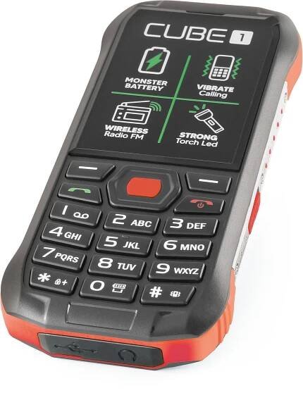 CUBE1 X200 odolný tlačítkový telefon - Red