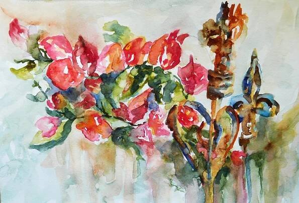 Lois Smith-Hand Forged-watercolor | Impact Nebraska Artists