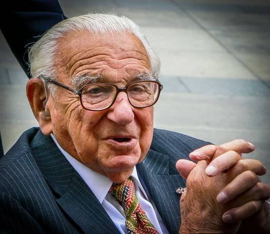 Sir Nicholas Winton v Praze, 2007. Zdroj: Wikimedia Commons, Li-sung