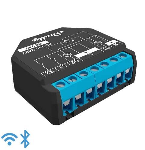 Shelly Plus 2PM, žaluziový modul s měřením spotřeby, WiFi