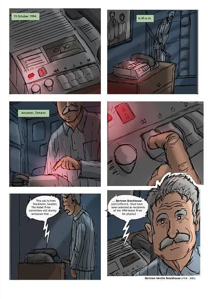 Graphic novel about the life of Bertram Brockhouse.
