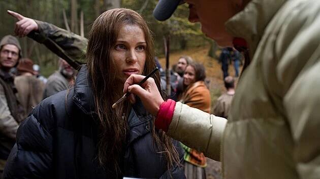 Romana Jákl Vítová při natáčení filmu Jan Žižka