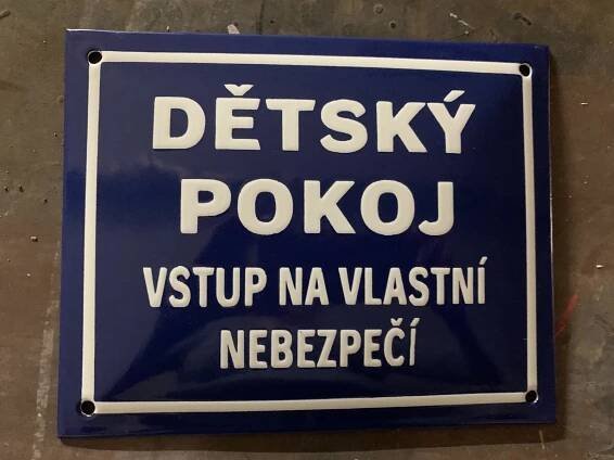 Smaltovaná cedule nová - Dům a zahrada