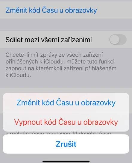 Jak na iPhonu zmenit kod Casu o obrazovky 2