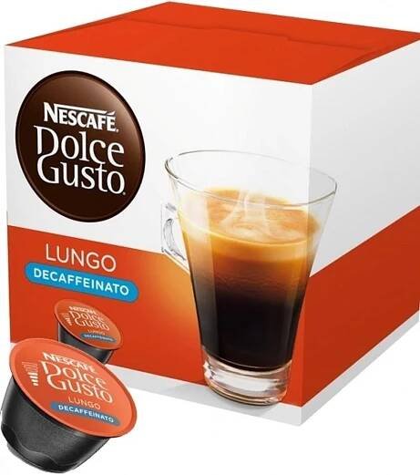 Kávové kapsle Dolce Gusto Lungo, bez kofeinu, 16 kapslí