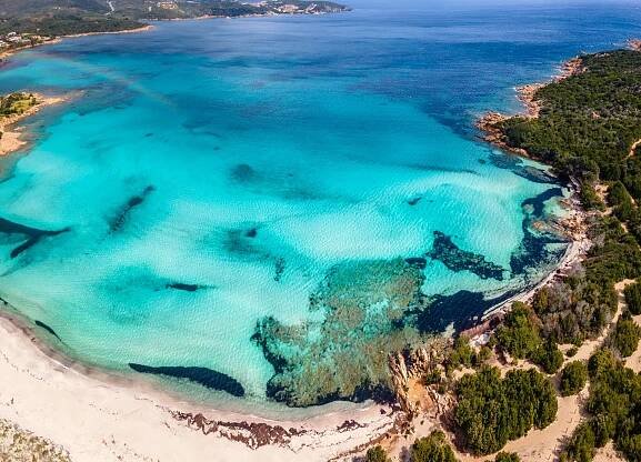 on the road Grande Pevero beach near Porto Cervo, Sardinia island