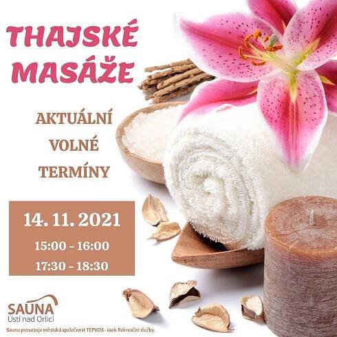 Thajské masáže – Krytý plavecký bazén Ústí nad Orlicí