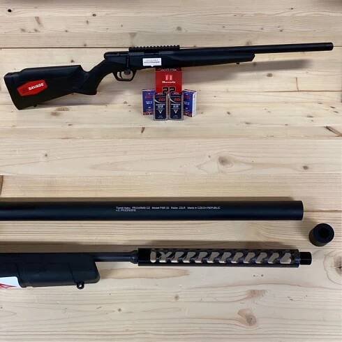 Malorážka opakovací Savage Arms B22 PSR, cal.22LR, integrovaný tlumič, pažba polymer