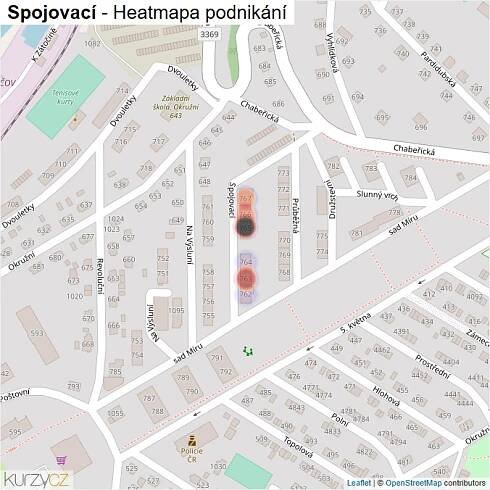Mapa Spojovací - Firmy v ulici.