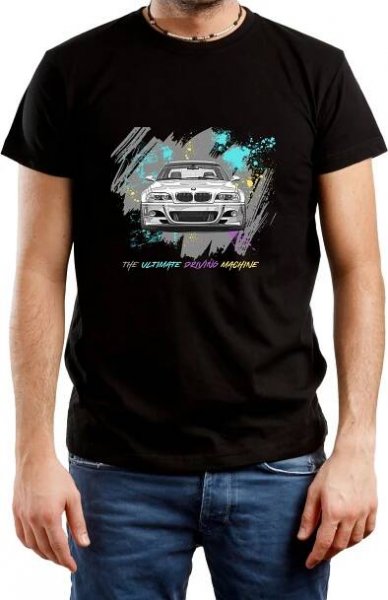 Tričko BMW e46 M3 dárek pro fanouška Mpower Pánské tričko E36 R-XXL A272 Barva černá