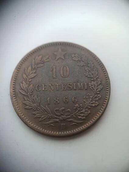 Itálie 10 centesimi 1866 - mincovna Heaton - (B116) - Numismatika