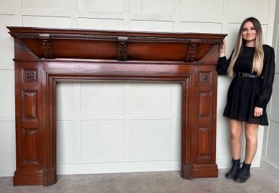 Large Antique Victorian Fireplace Surround