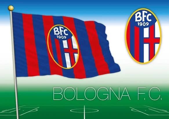 Bologna Fc vlajky a pečeť, Itálie — Ilustrace