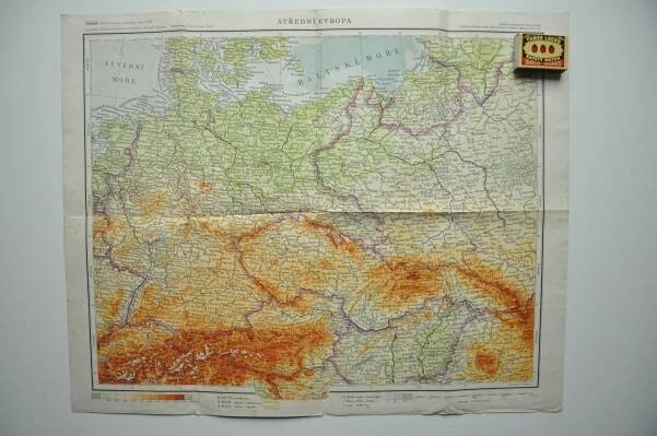 STŘEDNÍ EVROPA - MAPA 1945 - SOVĚTSKÁ OKUPAČNÍ ZÓNA - ČESKOSLOVENSKO