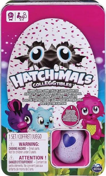 KARTOVÁ HRA KARTY VEĽKÉ JUMBO MEMO V PLECHOVKE A VAJÍČKO FIGÚRKA HATCHIMALS Kód výrobcu 20101471