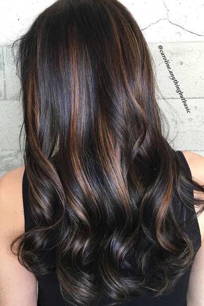 Black Hair With Brown Highlights