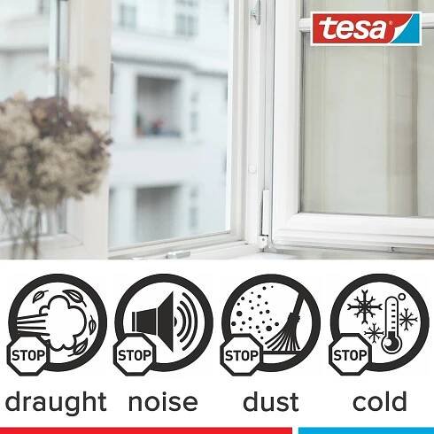 tesa Silikónové tesnenie pre dvere a okná tesamoll Premium Flexible, biela, 6 m