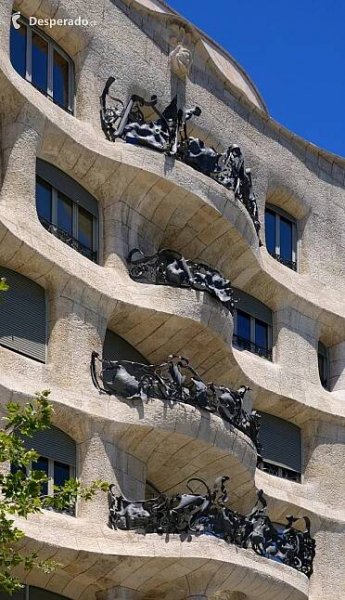Casa Milà v Barceloně (Španělsko)