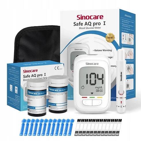 Glukometr Sinocare SAFE AQ PRO I oblek zahrnout 50 proužky a 50 lancetami