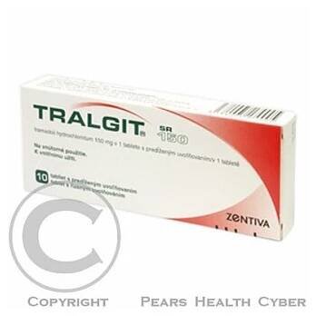 TRALGIT SR 150  100X150MG Tabl. s řízeným uvol. (Bolest a zvýšená teplota)