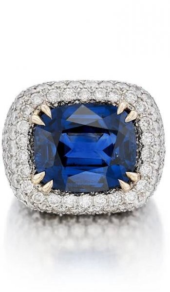 View full screen - View 1 of Lot 246. Sapphire and Diamond Ring.
