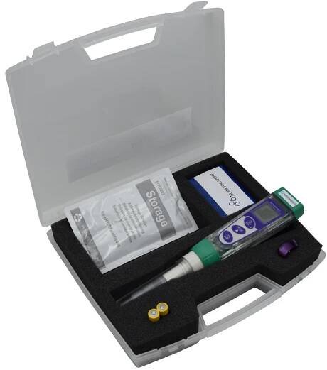 Advanced pH/mV/ Temp. pocket tester in measuring case - handheld tester for determining the pH-, mV- value and temperature