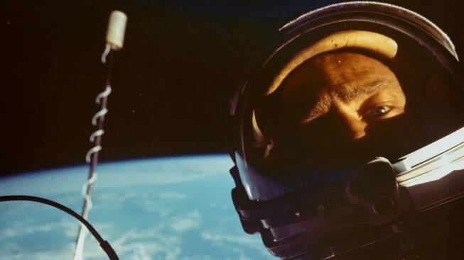 Buzz Aldrin space selfie