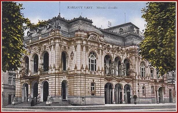 Karlovy Vary (Karlsbad) * Městské divadlo, budova, nakl. LWK * M307 | Aukro