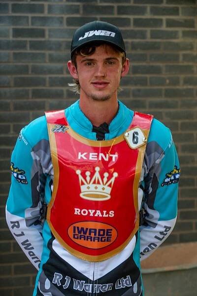 MANCHESTER, UK. JULY 2ND  Josh Warren  - Kent Iwade Garage Royals during the National Development League match between Belle Vue Colts and Kent Royals at the National Speedway Stadium, Manchester on Friday 2nd July 2021. (Credit: Ian Charles | MI News)