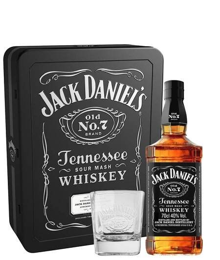 Jack Daniel's No.7 0,7l + 2x sklo Plech 2
