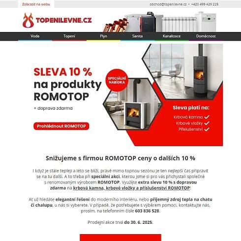 Snižujeme s firmou ROMOTOP ceny o dalších 10_%!