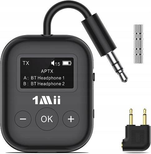Bluetooth vysílač a přijímač pro 2 Bluetooth sluchátka, adaptér 3,5 mm