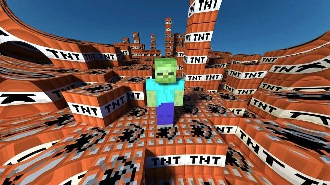 Installing Tnt to Blast up your Creation in Minecraft Wallpaper