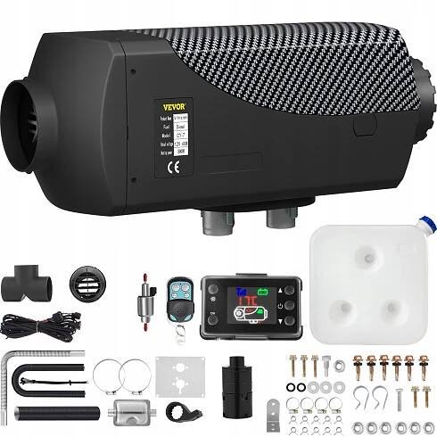 VEVOR Ogrzewanie Postojowe 8kW 12V Ze Zbiornikiem 10L+LCD+Pilot+Tlumik
