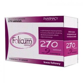 Folicum Acidum Folic Acid 400 mcg 270 tablets, £8.56