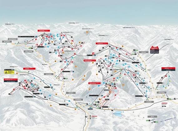 Kitzbühel - mapa sjezdovek