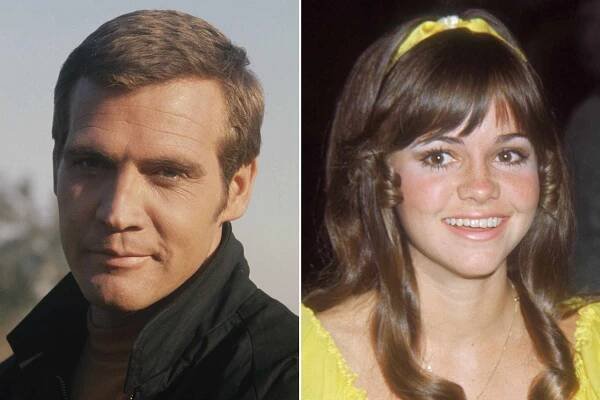 Lee Majors on the set if 'The Ballad of Andy Crocker'. ; Sally Field at an ABC party in 1968.