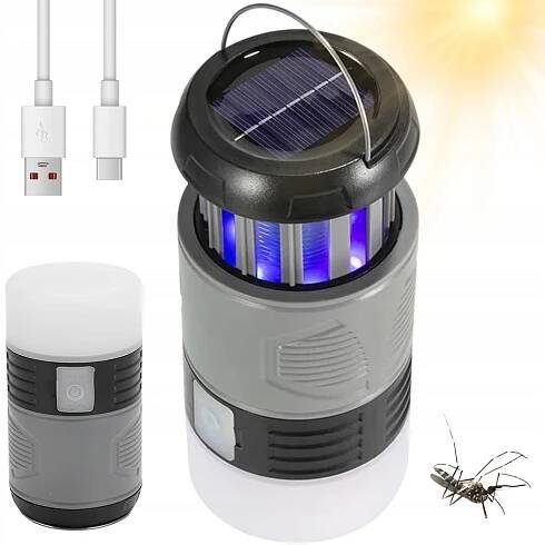 UV LAMPA PROTI HMYZU, SLUNEČNÍ PAST NA HMYZ, KOMÁRY, MŮRY + USB