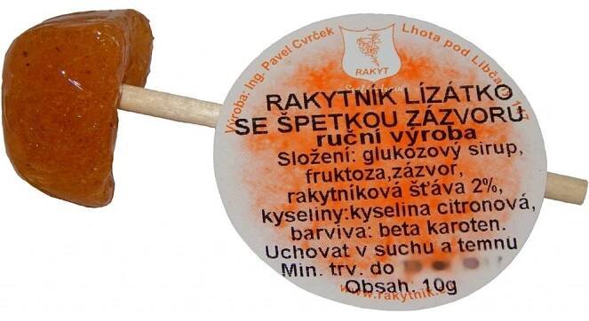 Cvrček Rakytník lízátko se špetkou zázvoru 10 g od 20 Kč - Heureka.cz