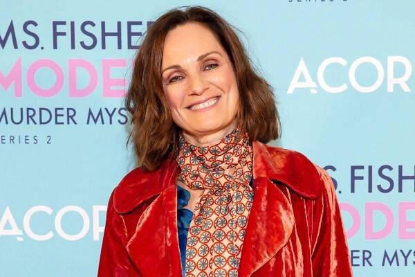 Catherine McClements attends the season 2 premiere of 'Ms. Fisher's Modern Murder Mysteries' on May 19, 2021, in Melbourne, Australia