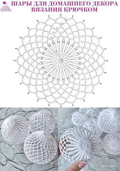 the instructions to make an ornament with crochet and thread on it