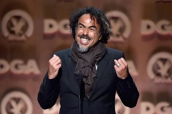 Alejandro Gonzales Inarritu winning a DGA award in 2015 for Birdman