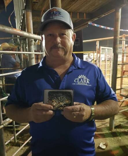 Roger Clark - Bullfest Belt Buckle - Clark Heating and Air Conditioning - Axtell, Texas